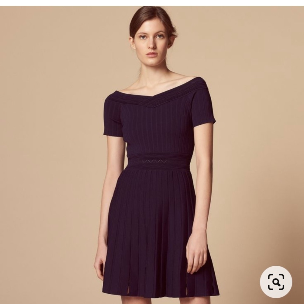 Sandro red Lottie off the shoulder dress small